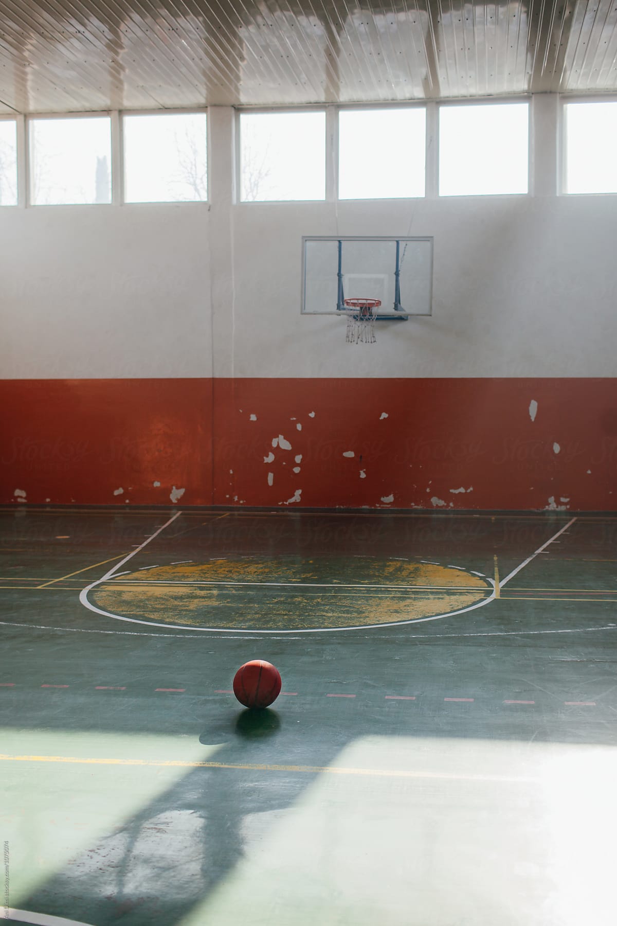 Basketball in sport hall