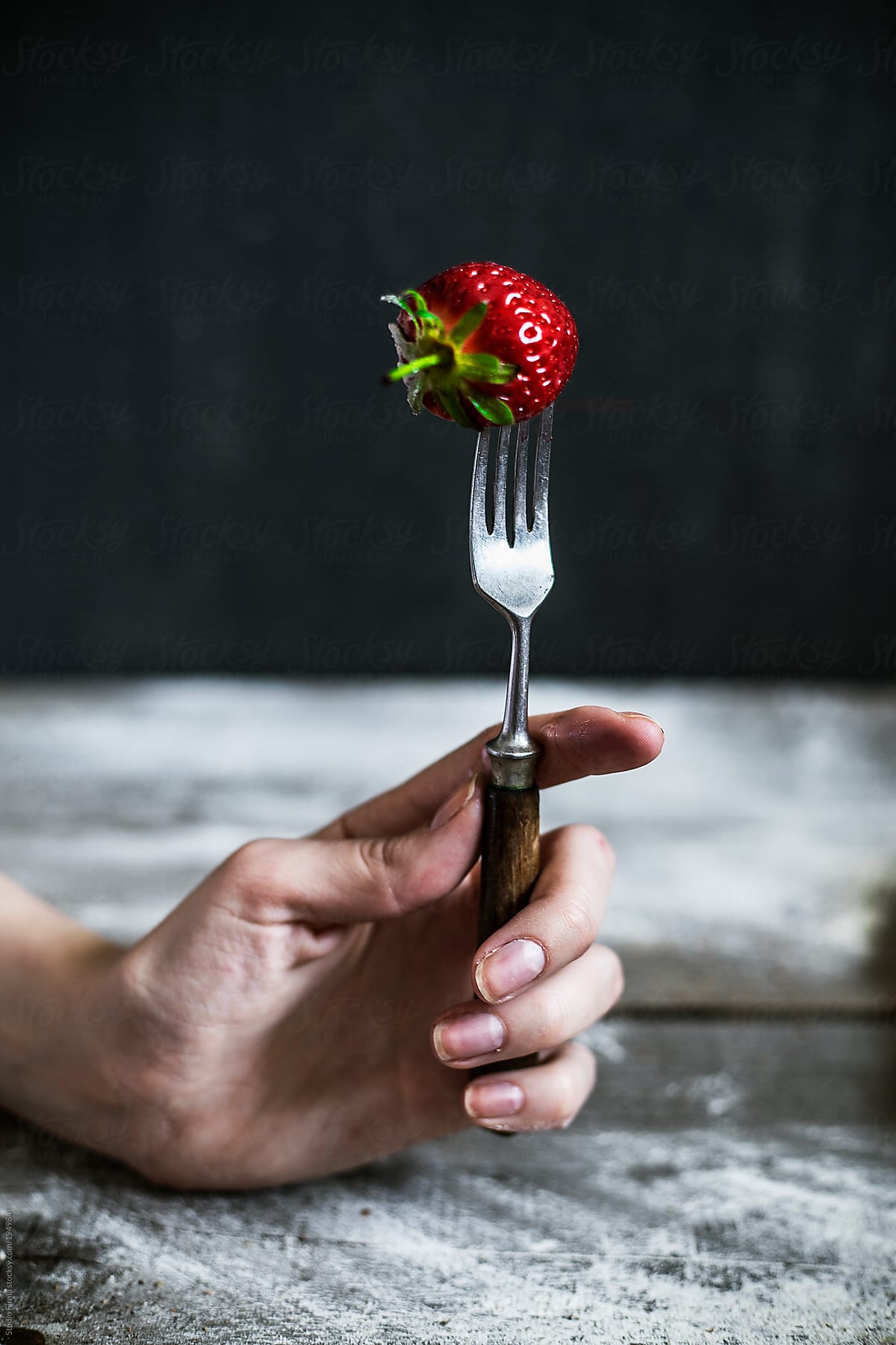 Strawberry on the fork