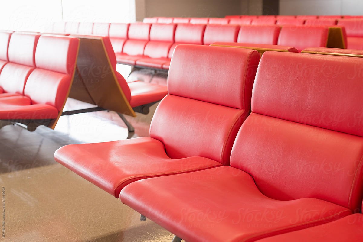 Red seats in airport