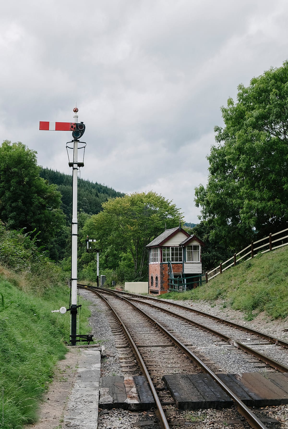 Signal box on a heritage railway line. Wales, UK.
