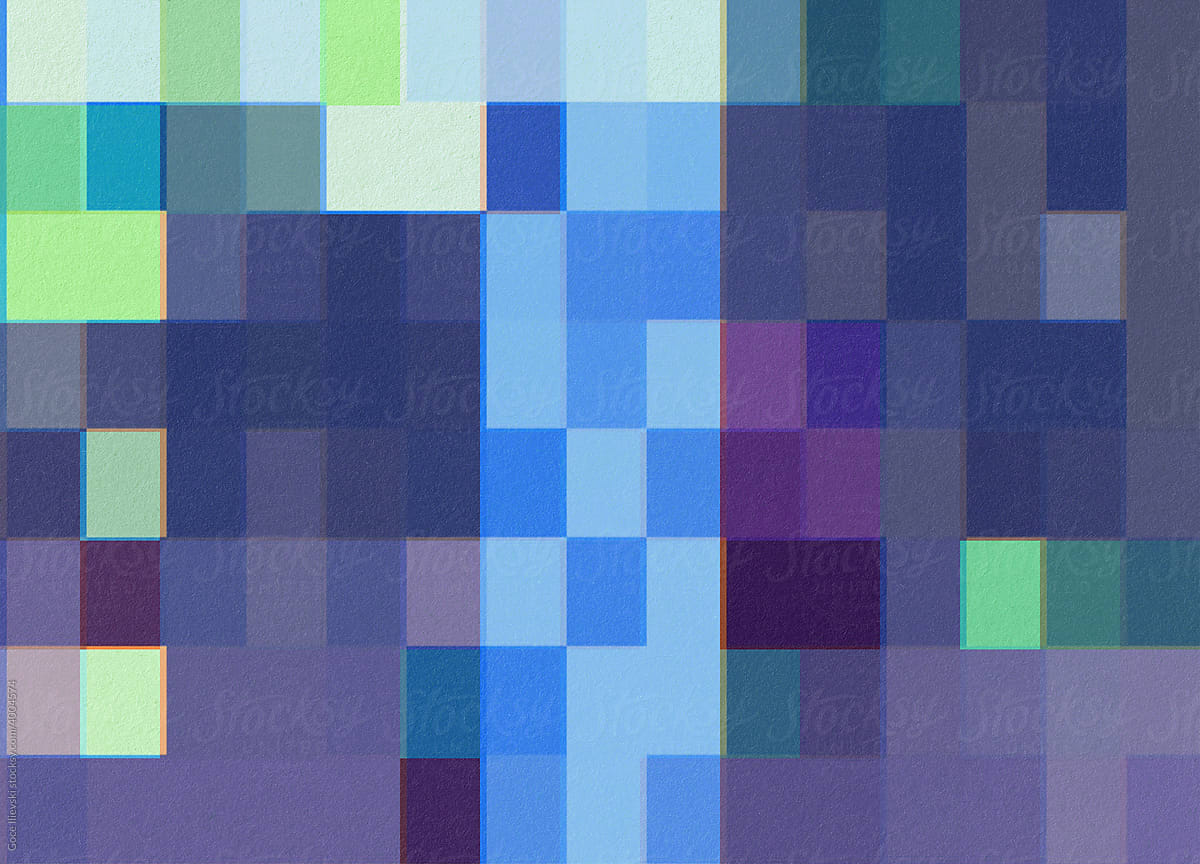 Blue Abstract Pixel Illustration