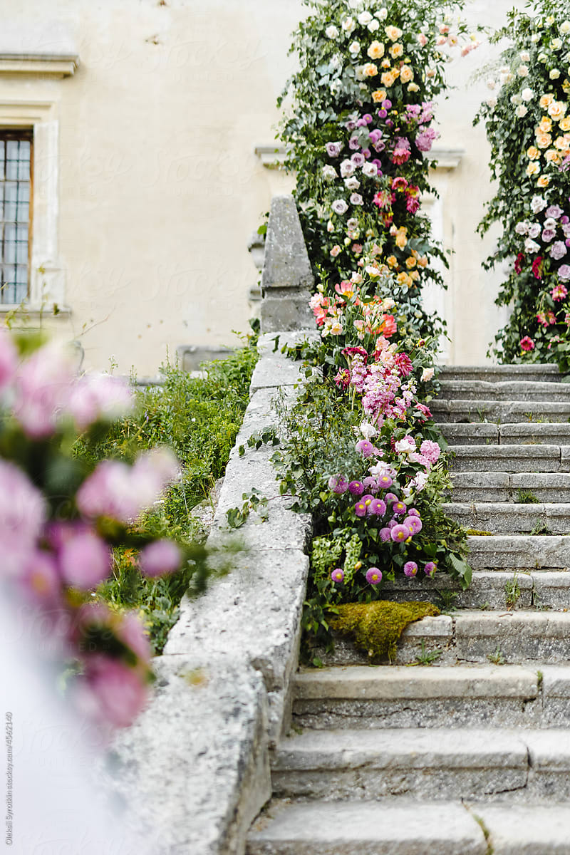 Bridal venue covered in flowers