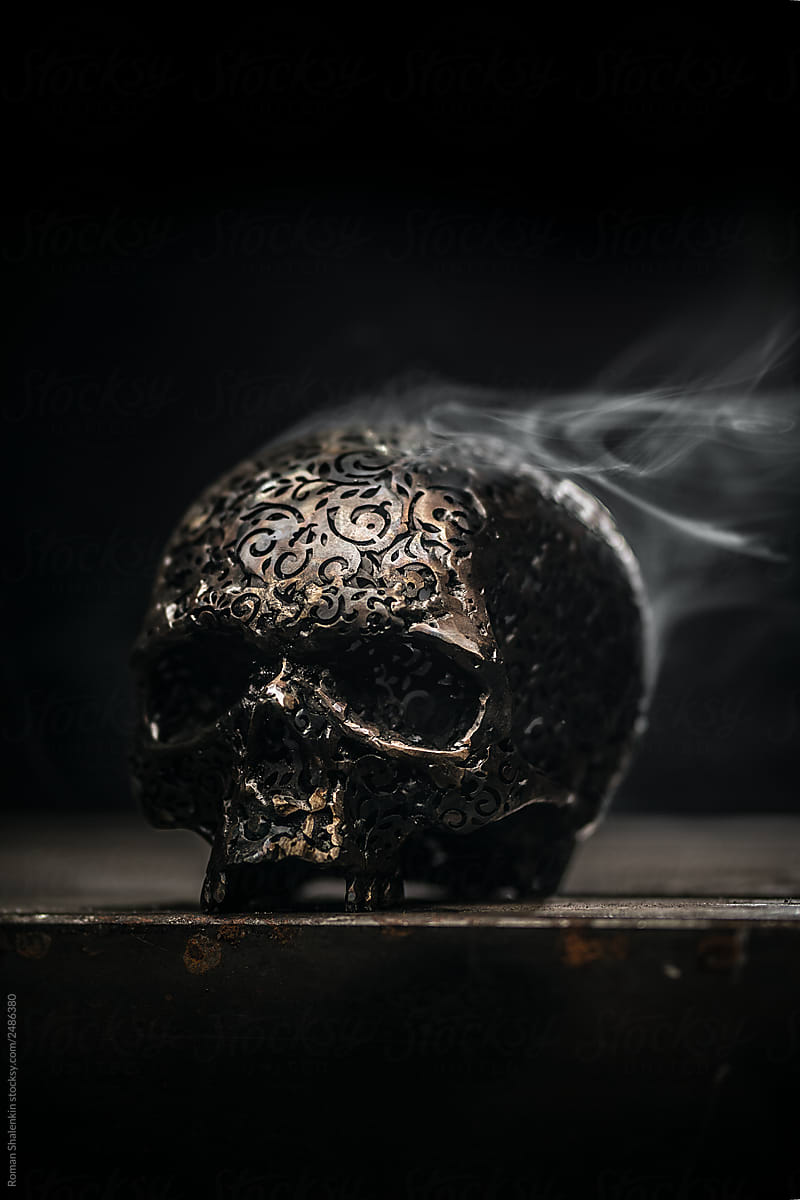 ornamental metal skull