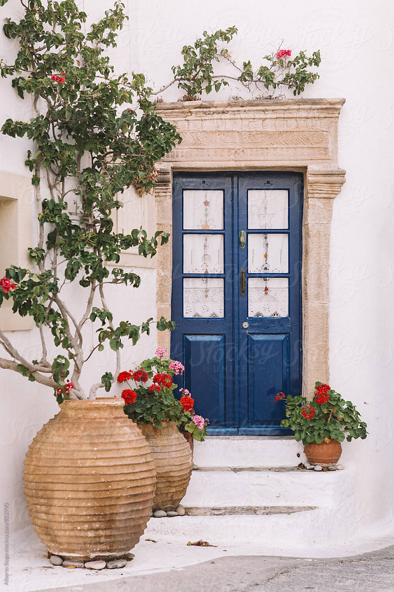 Old door in monemvasia island, Greece.