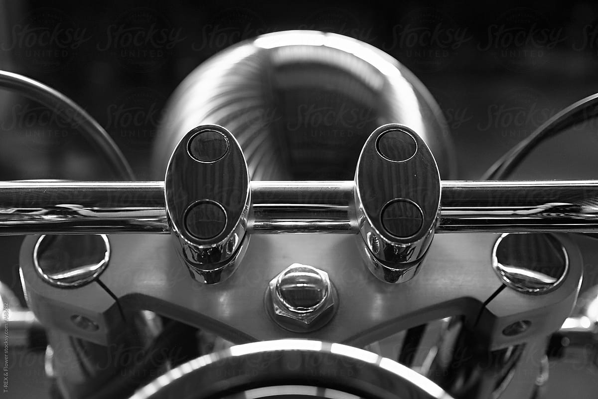 Close-up of motorcycle handle bar