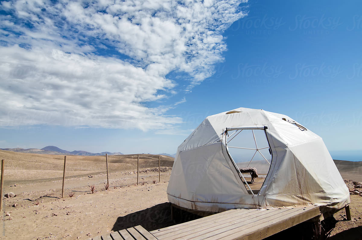 Dome tent in desert
