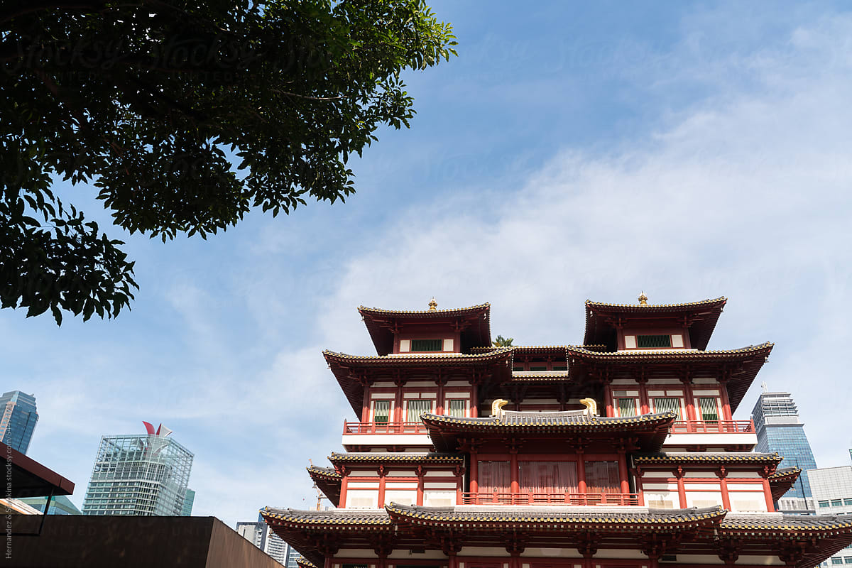 Buddha Temple Building In Blue Sky