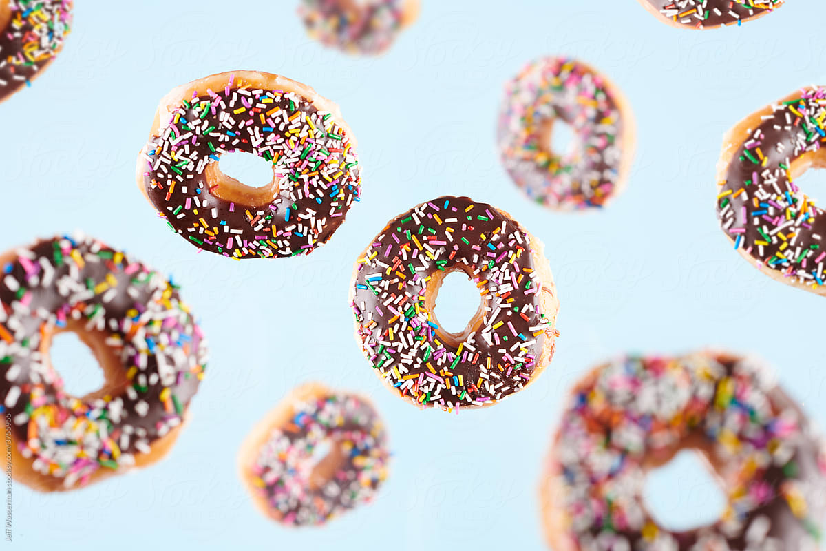 Choclolate Sprinkle Donuts in Motion