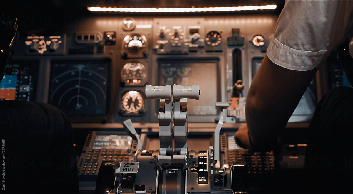 Aircraft pilot operation with control panel
