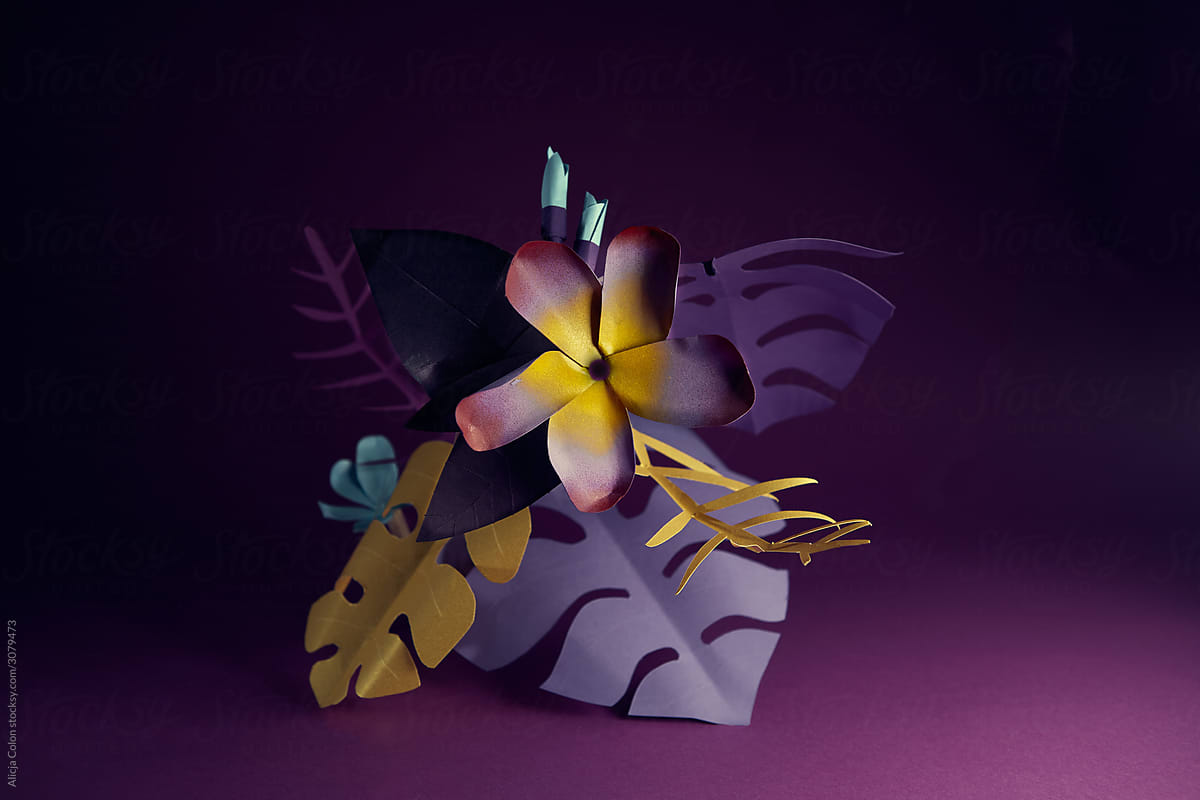 Papercraft tropical flower arrangement
