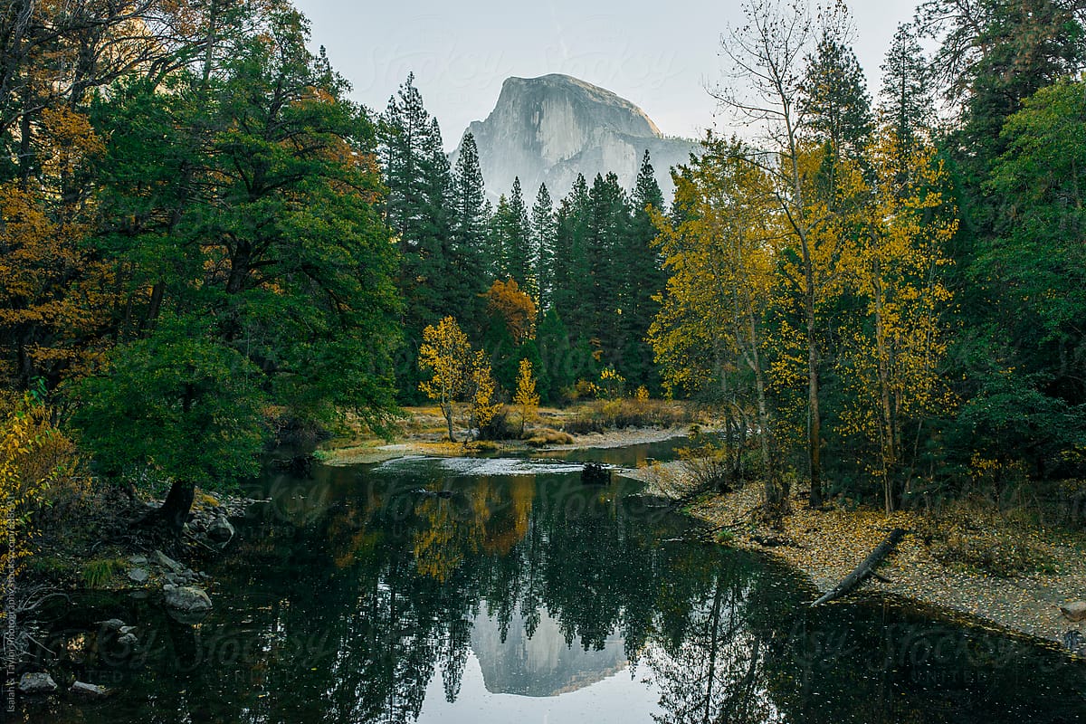 Landcape Reflection of Half Dome in Yosemite