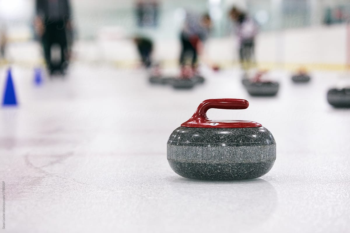 Curling: Thrown Stone Sits On Ice