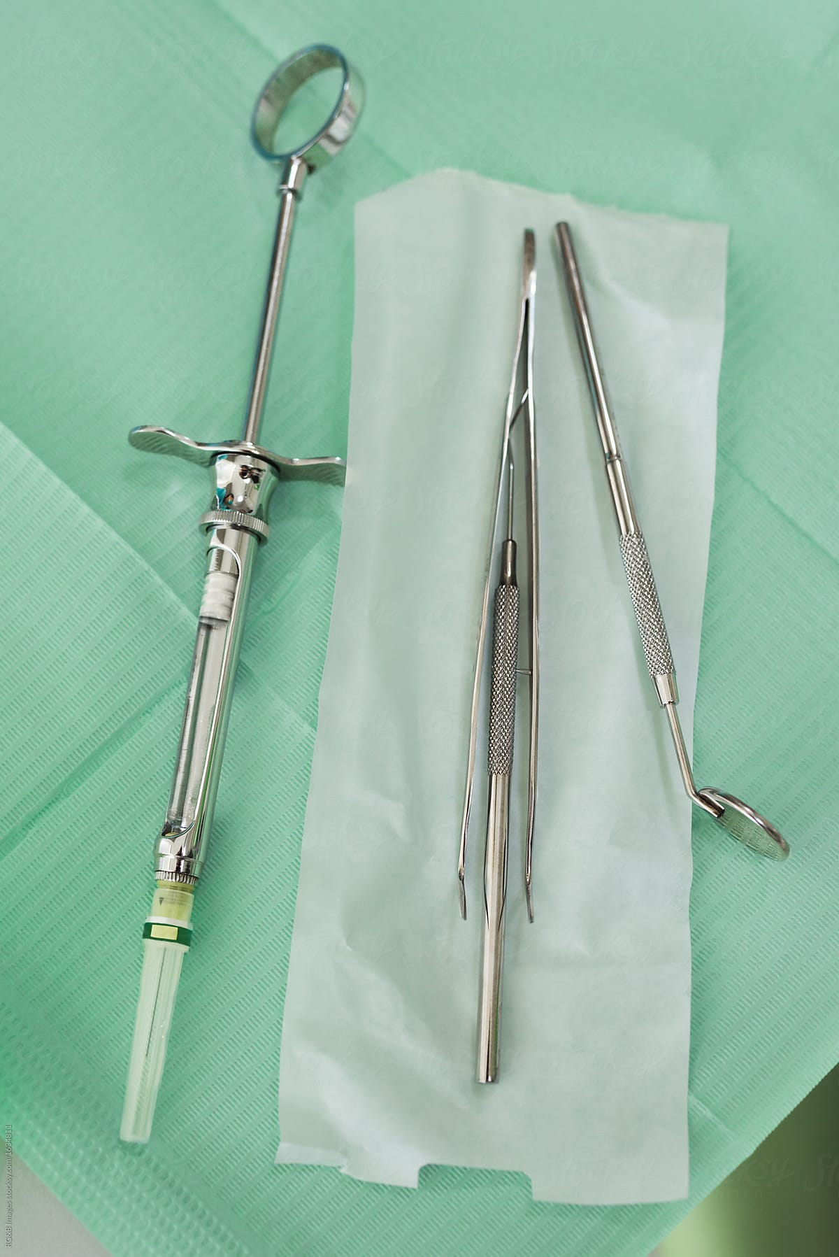 Stainless steel instruments prepared for dental intervention