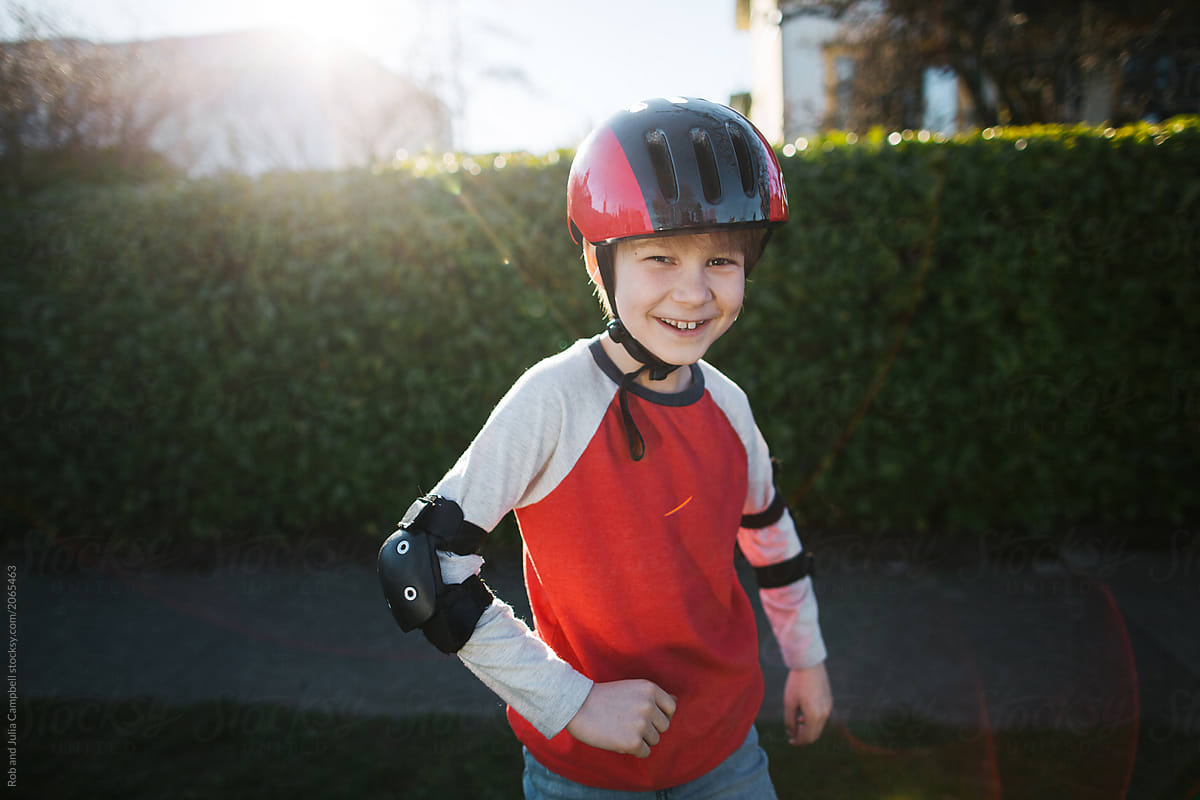 kid wearing a helmet