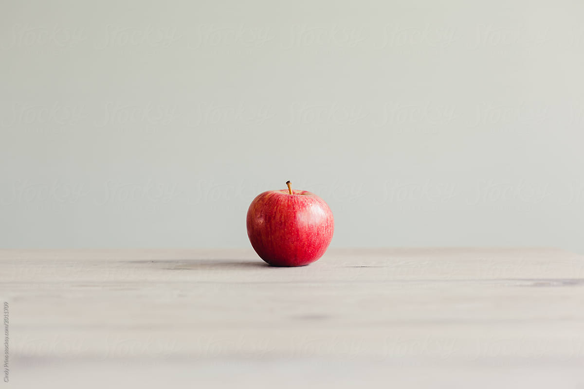 A single red apple
