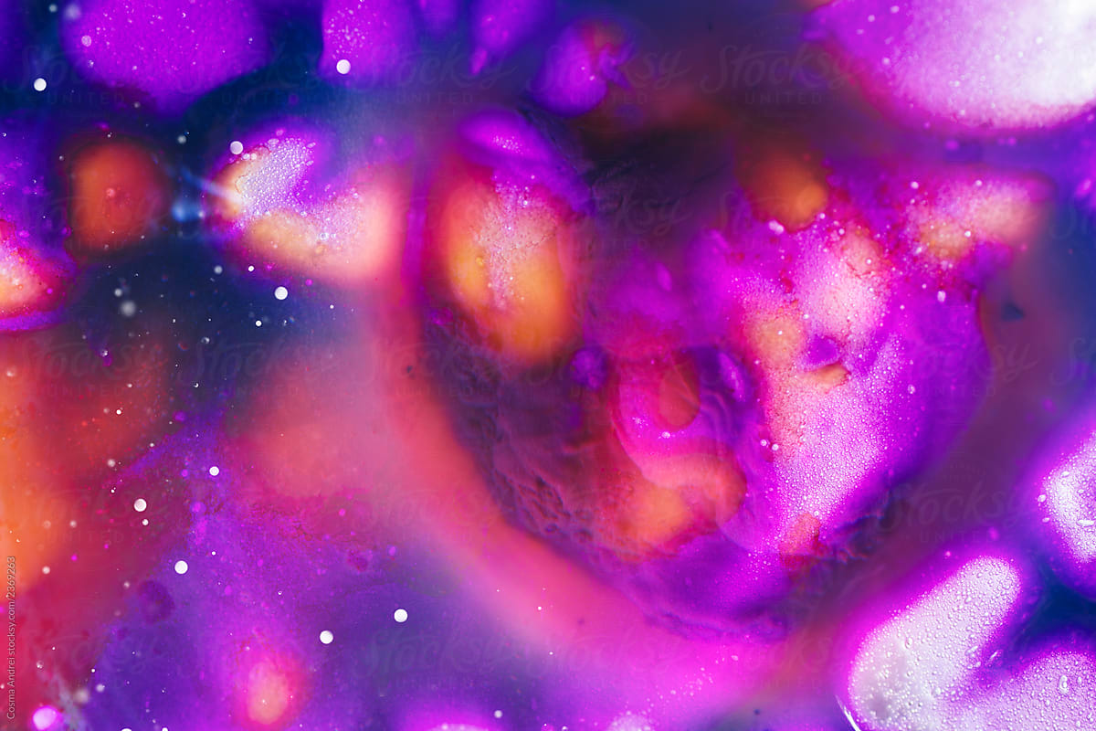 Abstract surreal purple hues in space