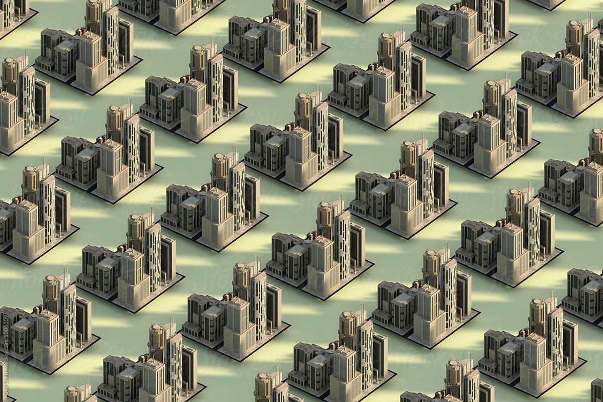 Repetition concept, city blocks
