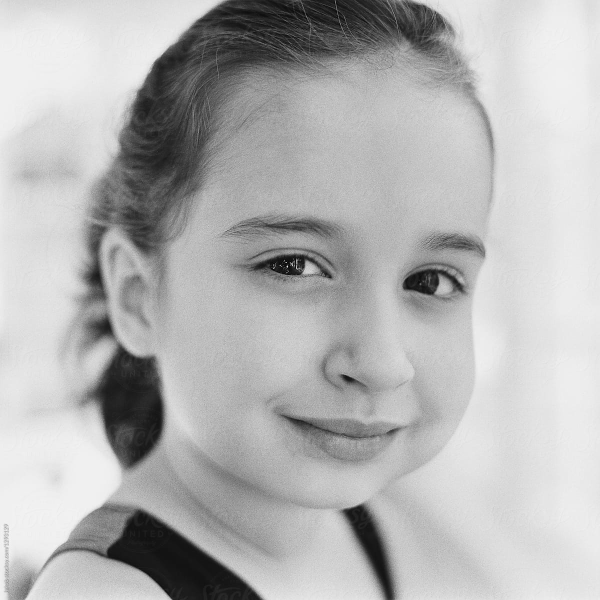 Black And White Close Up Portrait Of A Beautiful Young Girl By Stocksy Contributor Jakob