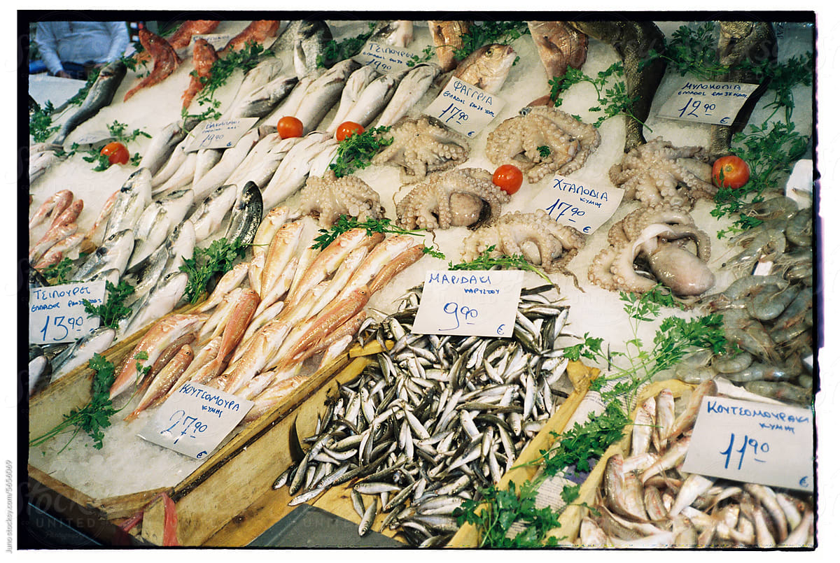 Seafood market Greece