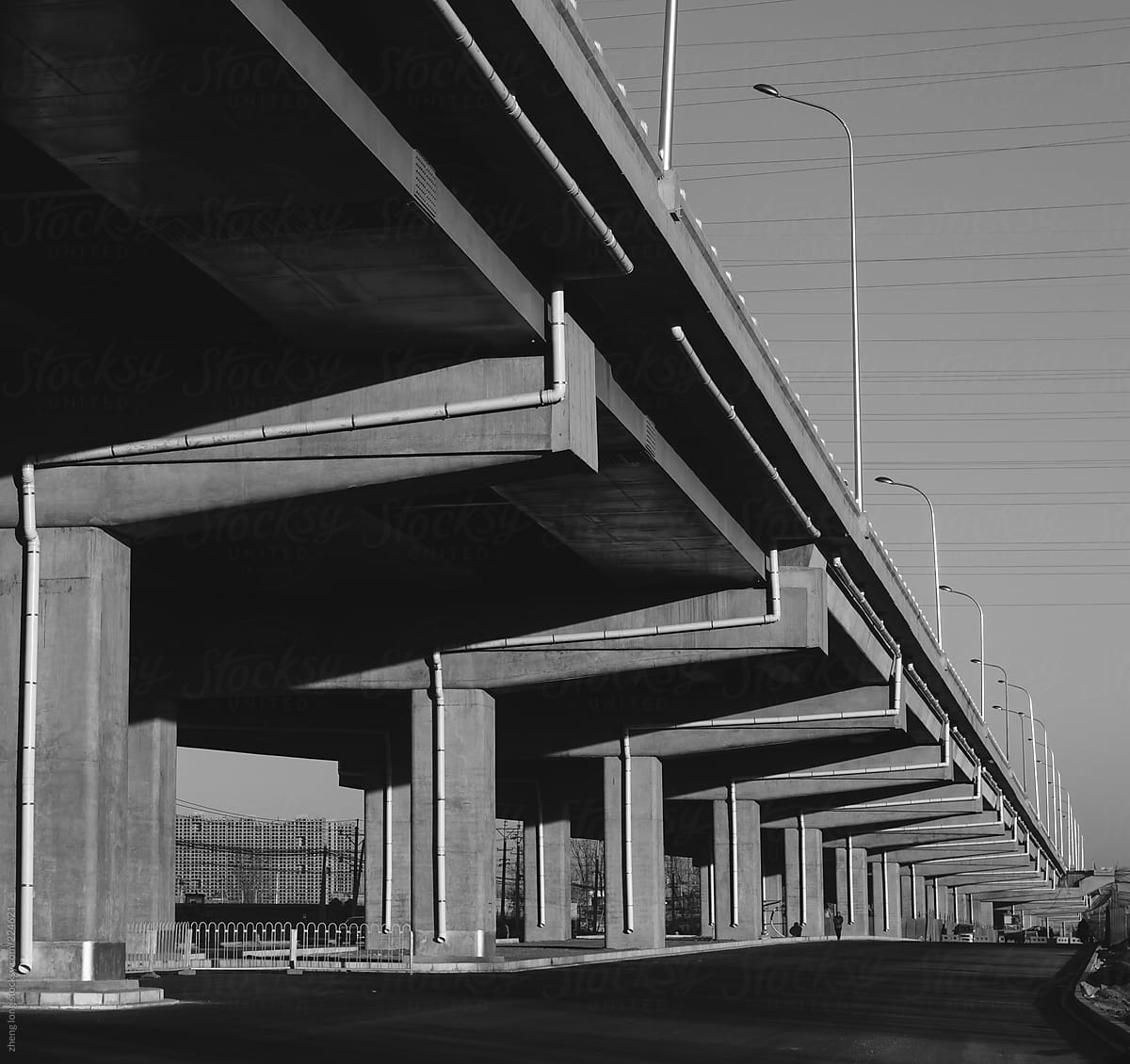 Viaduct of Beijing,black and white