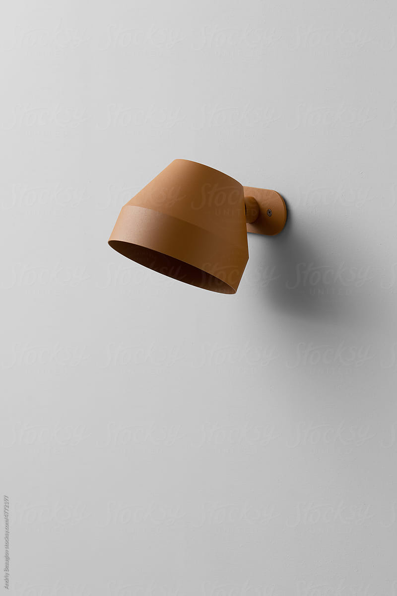 Closeup view at colorful rounded wall lamp
