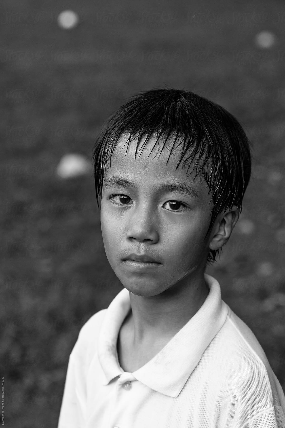 Portrait of a young football player putting on his game face