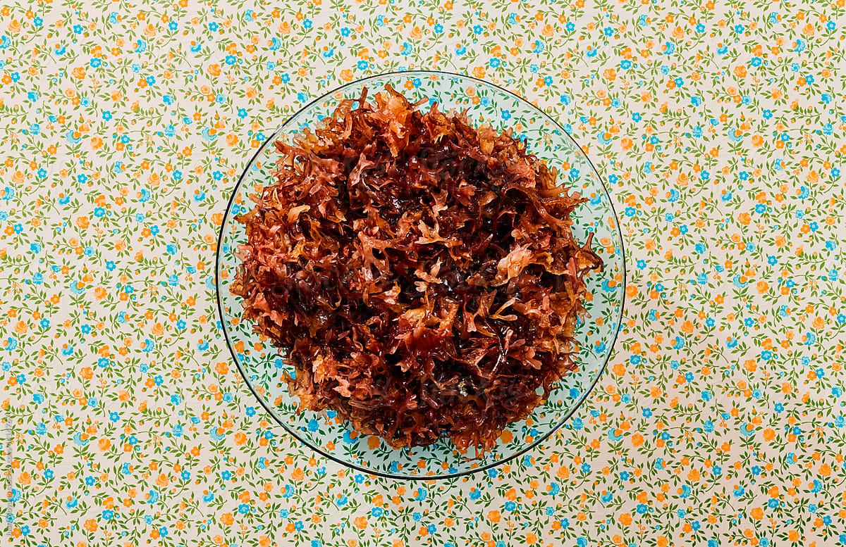 cooked irish moss in a plate