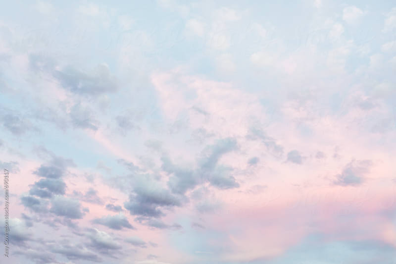 Beautiful pastel pink and blue clouds by Amy Covington - Stocksy United
