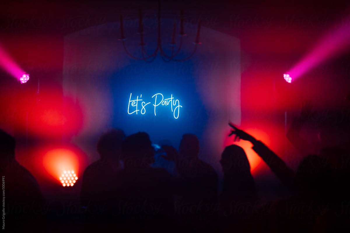 Let\'s Party sign in a club