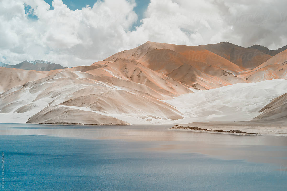Infrared Photo OF Serene Mountain Lake Landscape