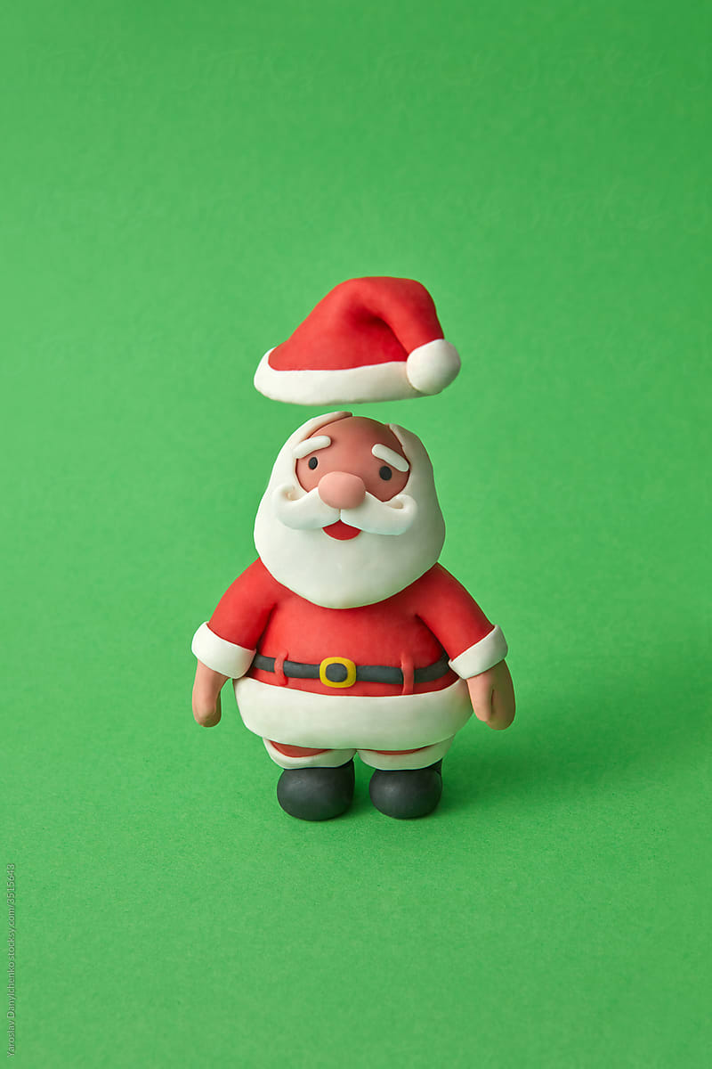 Santa Claus craft figure made from color plasticine.