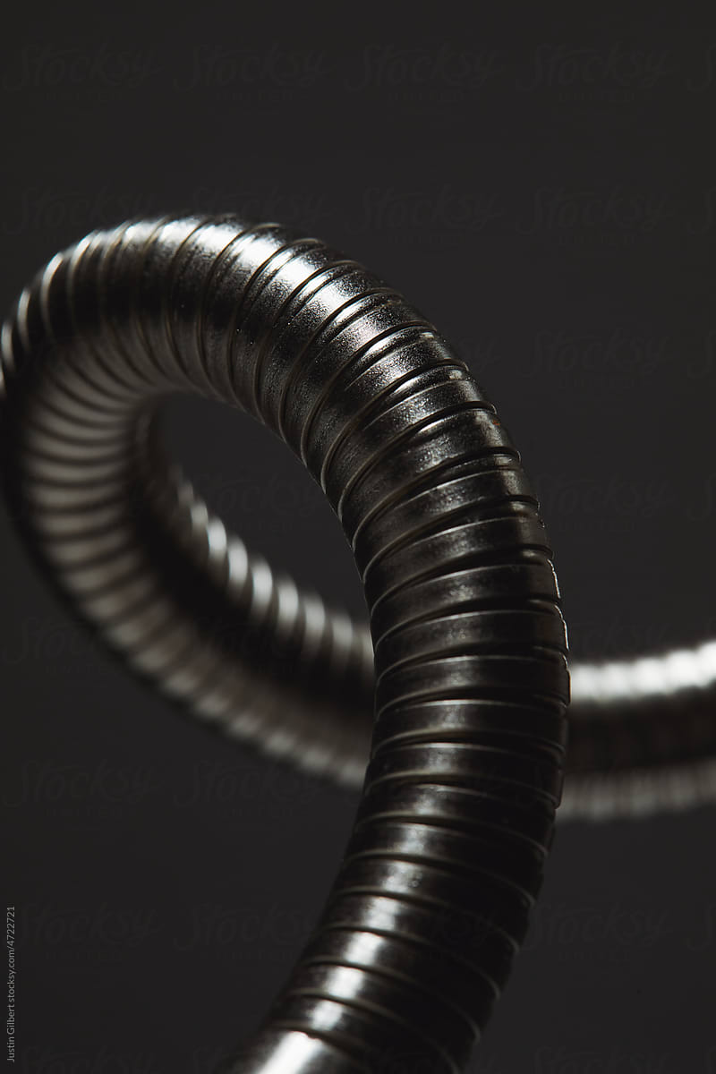 Abstract Metal Cable Coil Closeup