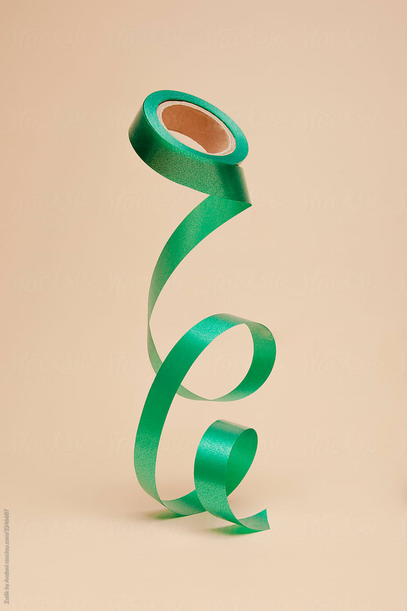 Green ribbon for gift