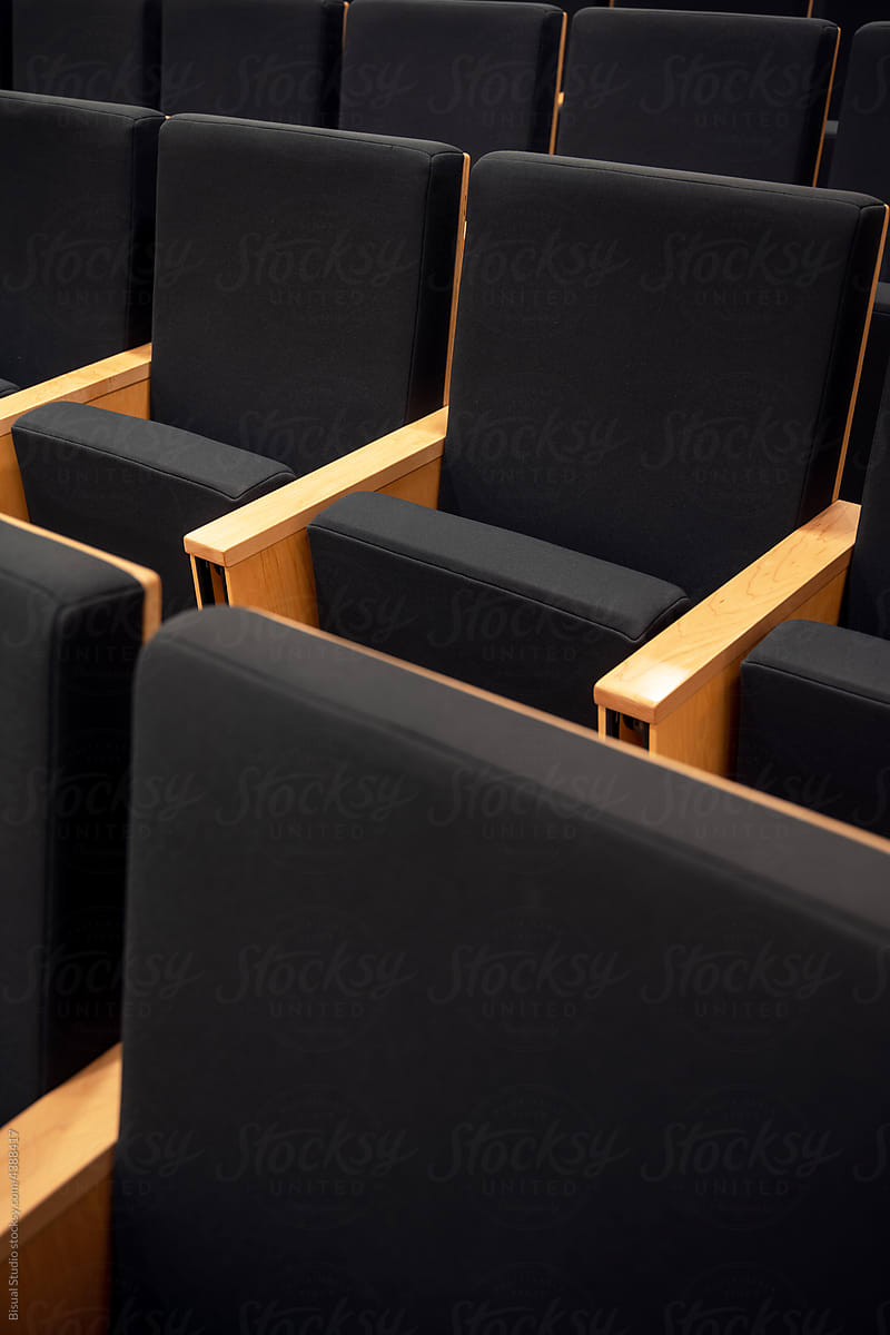 Black comfortable seat in meeting room