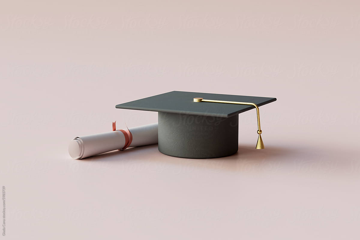 Academic Graduation Cap and Diploma