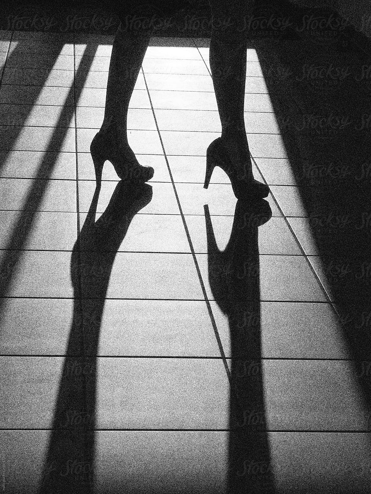 legs high heels black shadow