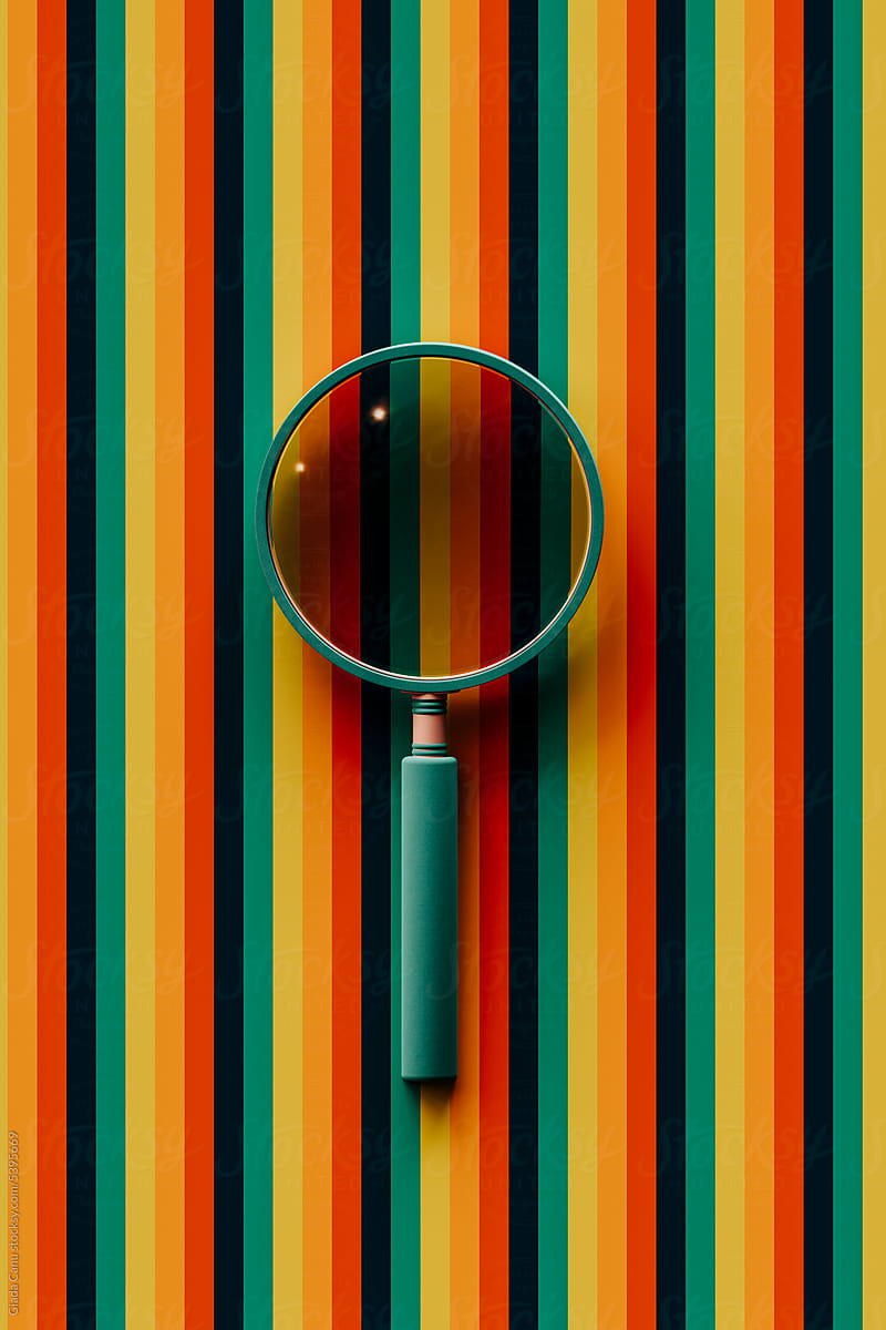 top-down view of a magnifying glass