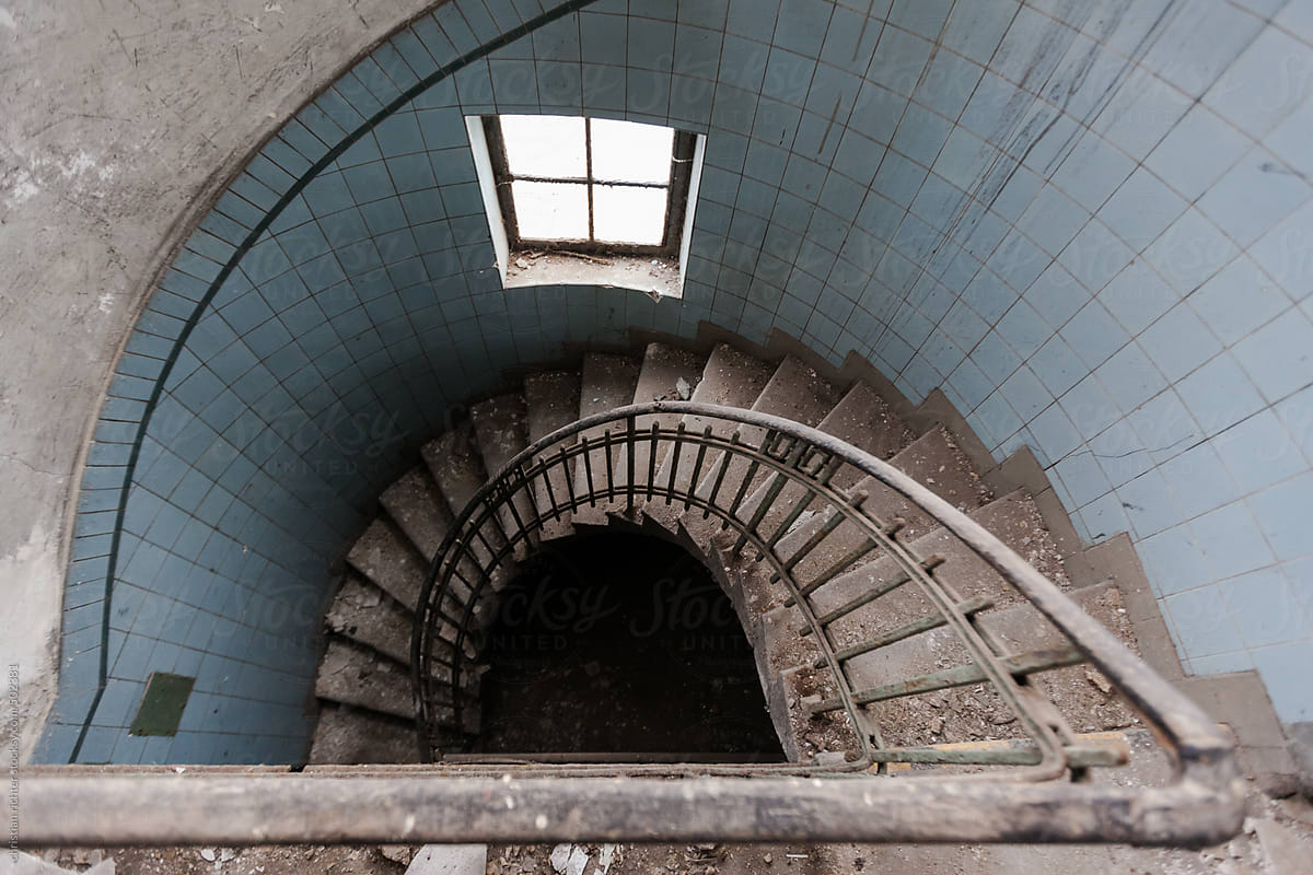 decay staircase with railing
