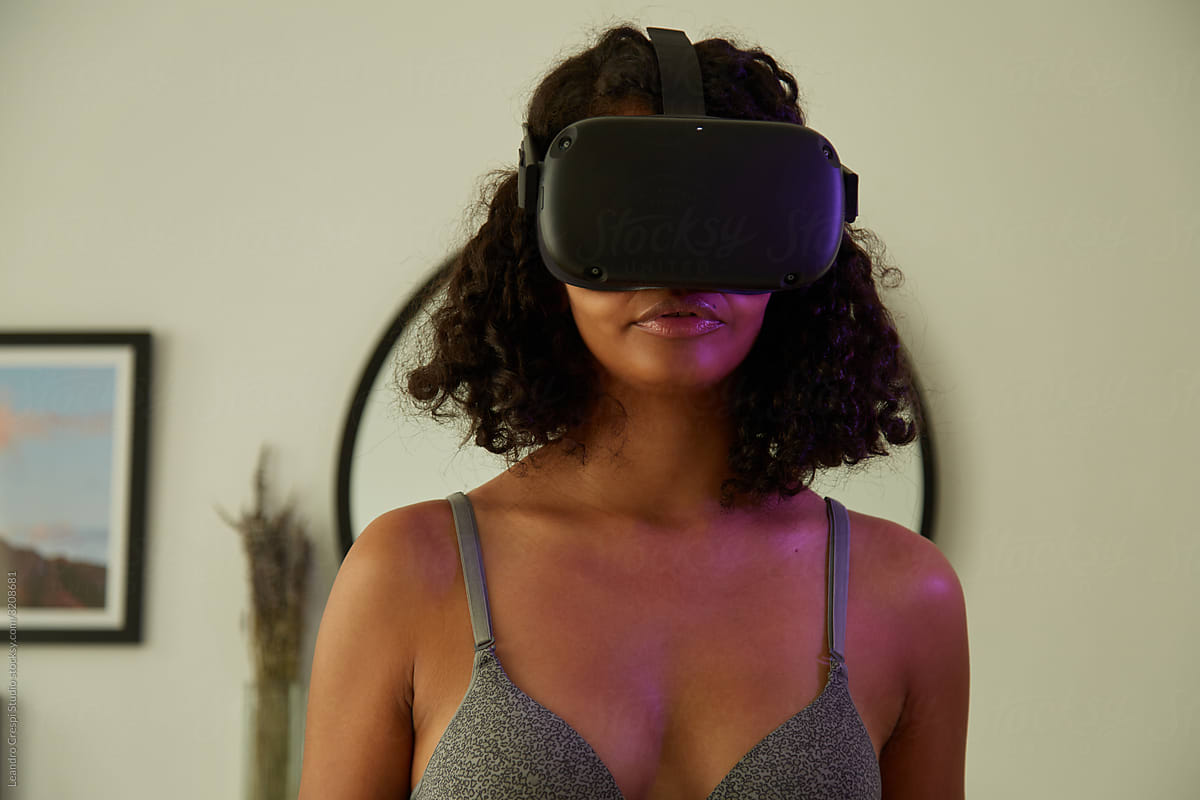 Woman in VR experience