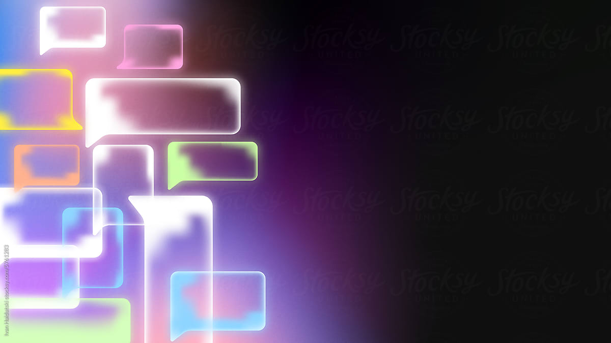 Abstract gradient tech background with Voice Speech Bubbles for Chat