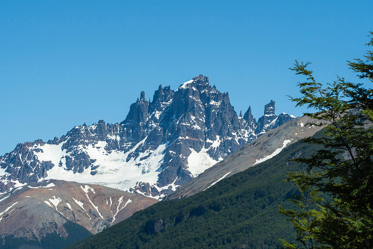 View Of Andean Mountain Range From The Carretera Austral