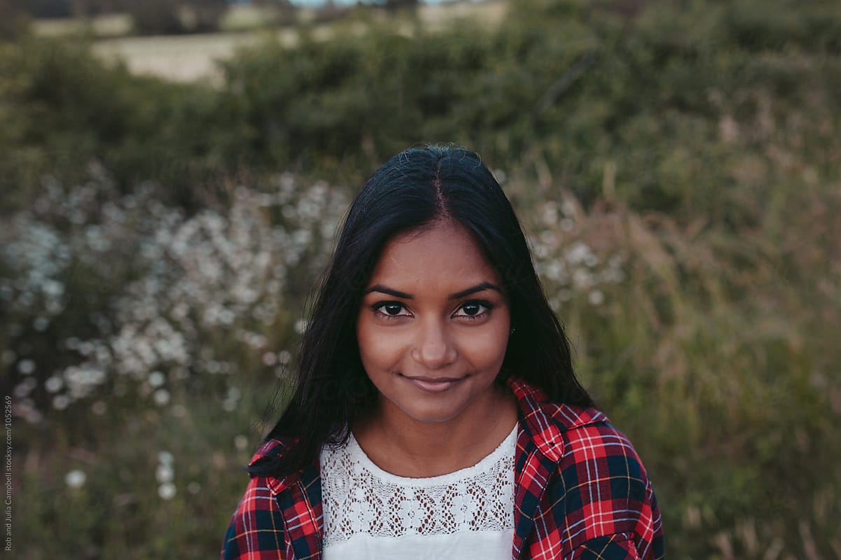 Portraits Of Young South Asian Girl Enjoying Being Outside Del