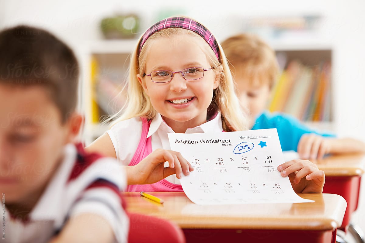 Classroom: Girl Shows Off Great Grades