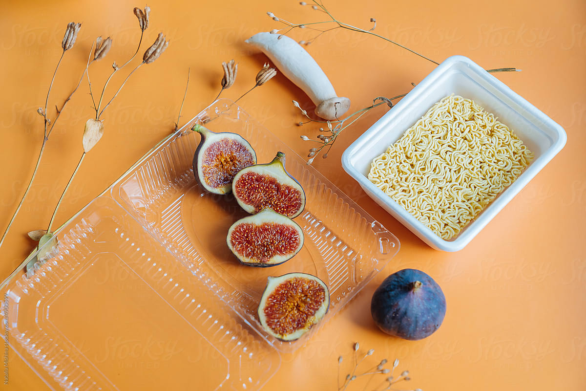 Instant noodles and figs.