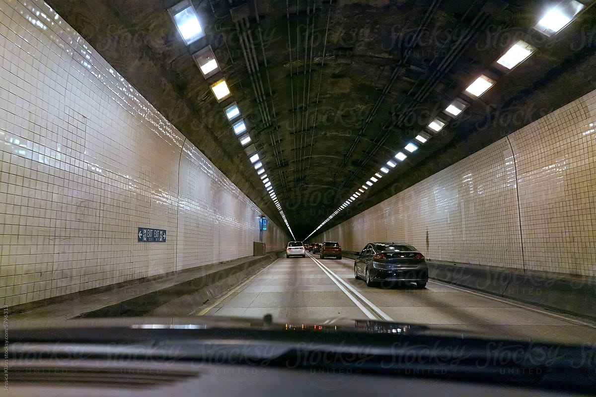 Tunnel along the turnpike in Pennsylvania.
