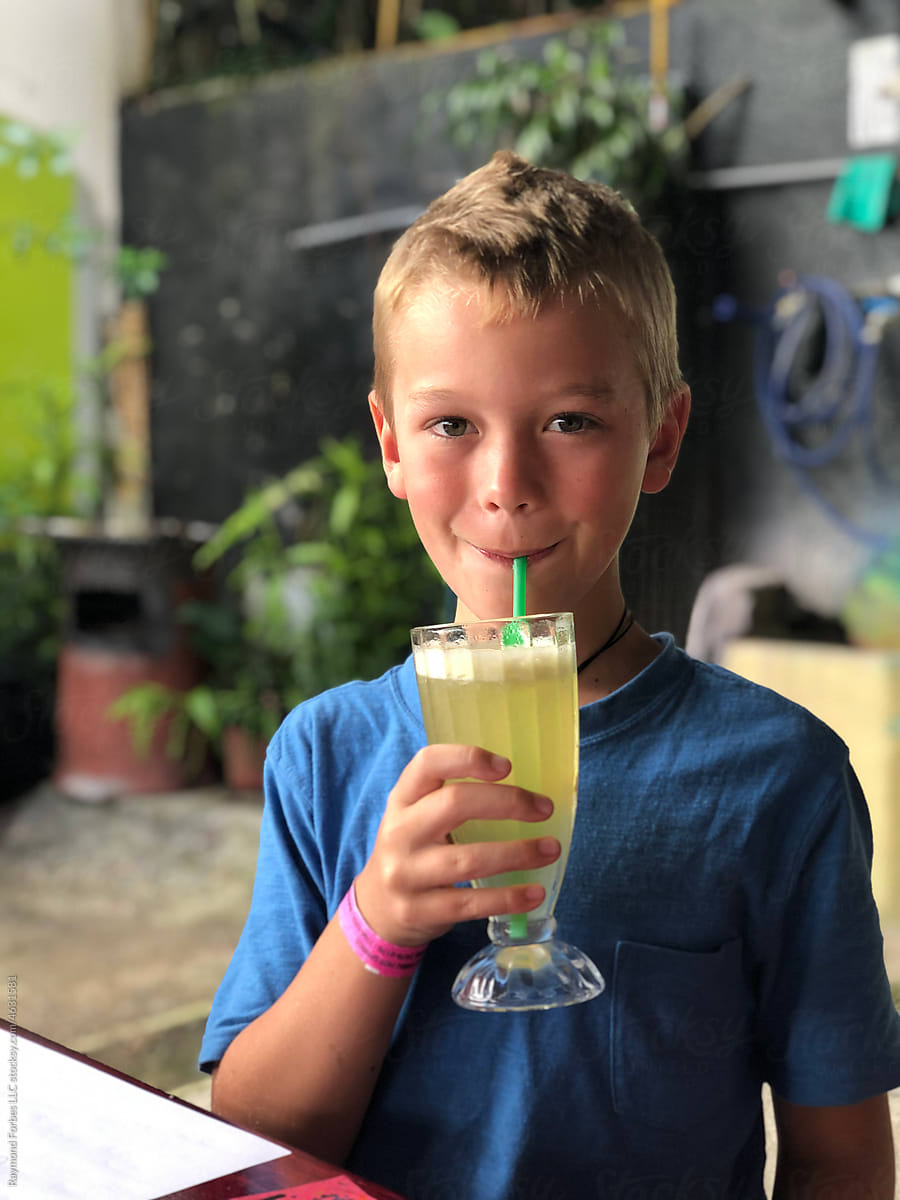 user-generated content boy drinking from straw