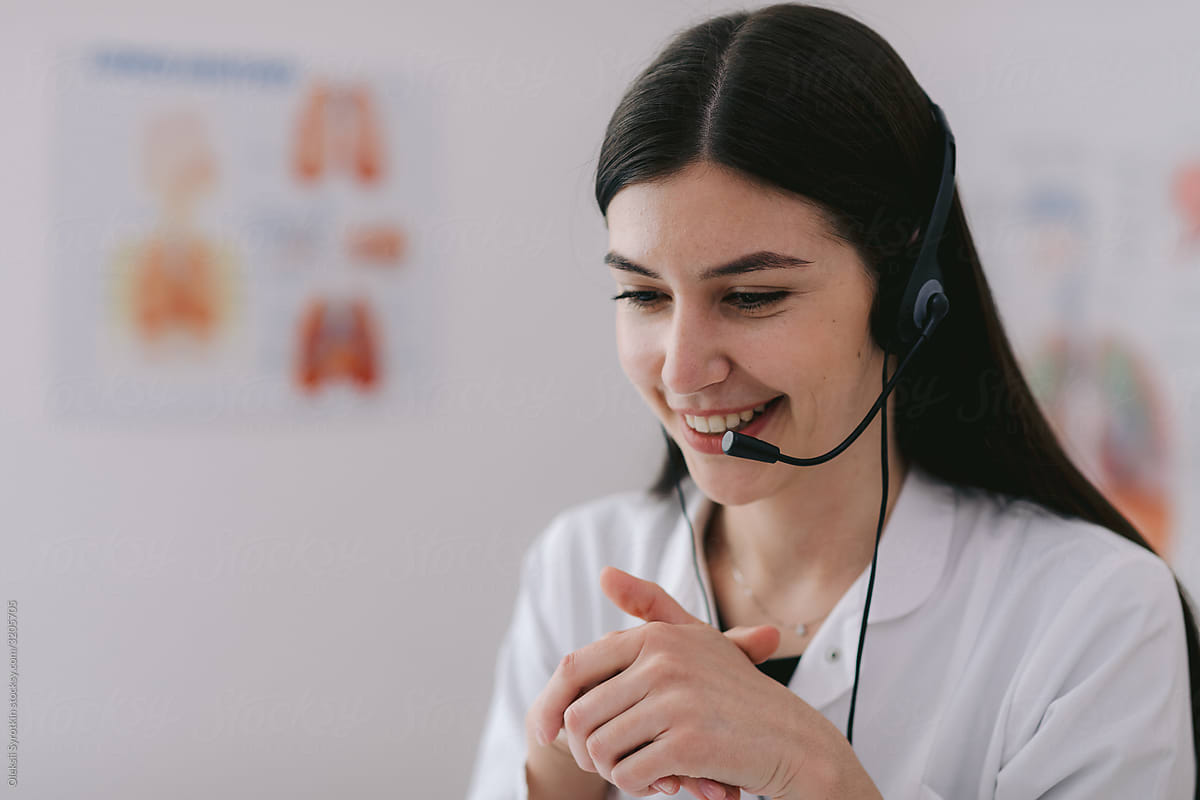 Nurse connecting and calling to patient