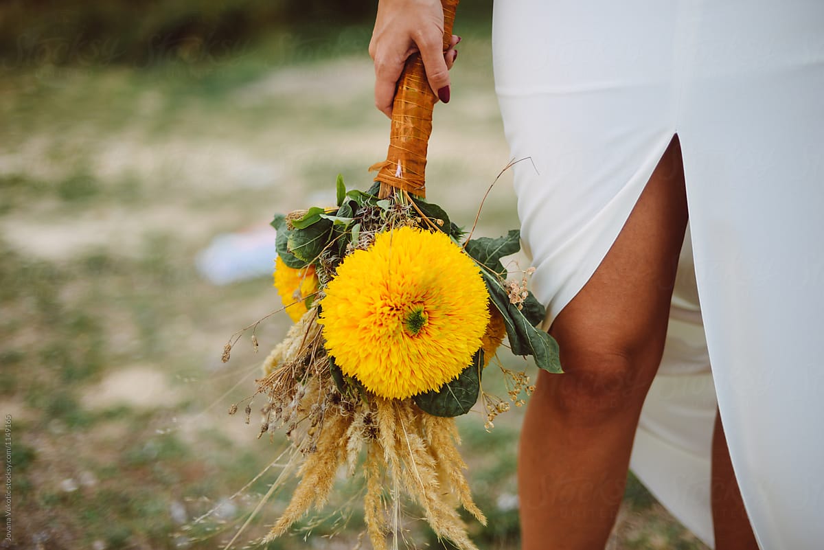 Bride hold a bouquet