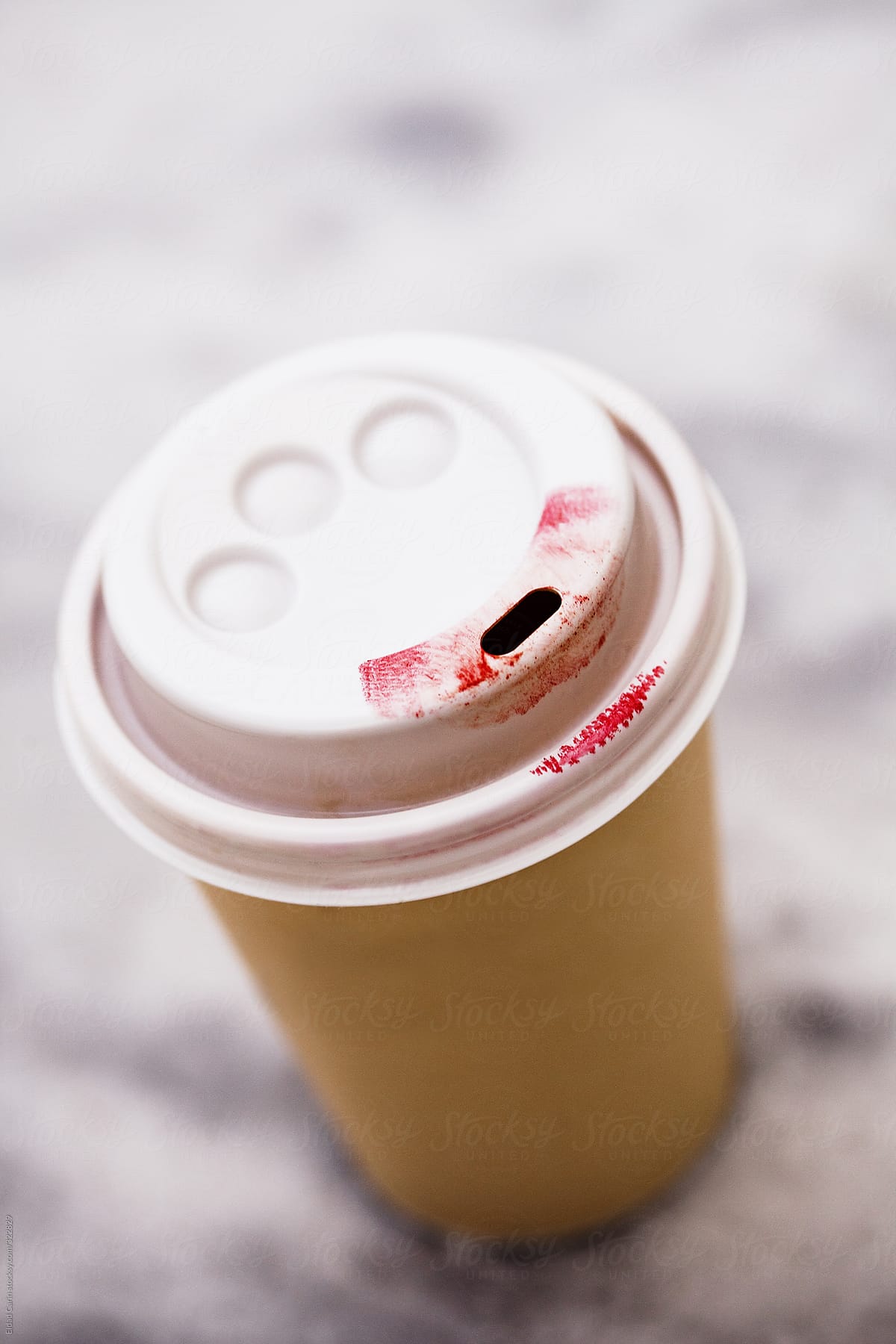 Lipstick Stained Disposable Coffee Cup
