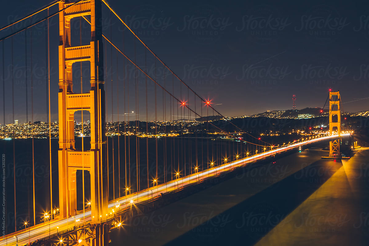 San Francisco Bridge Night Time Golden Gate Bridge Bridge San 